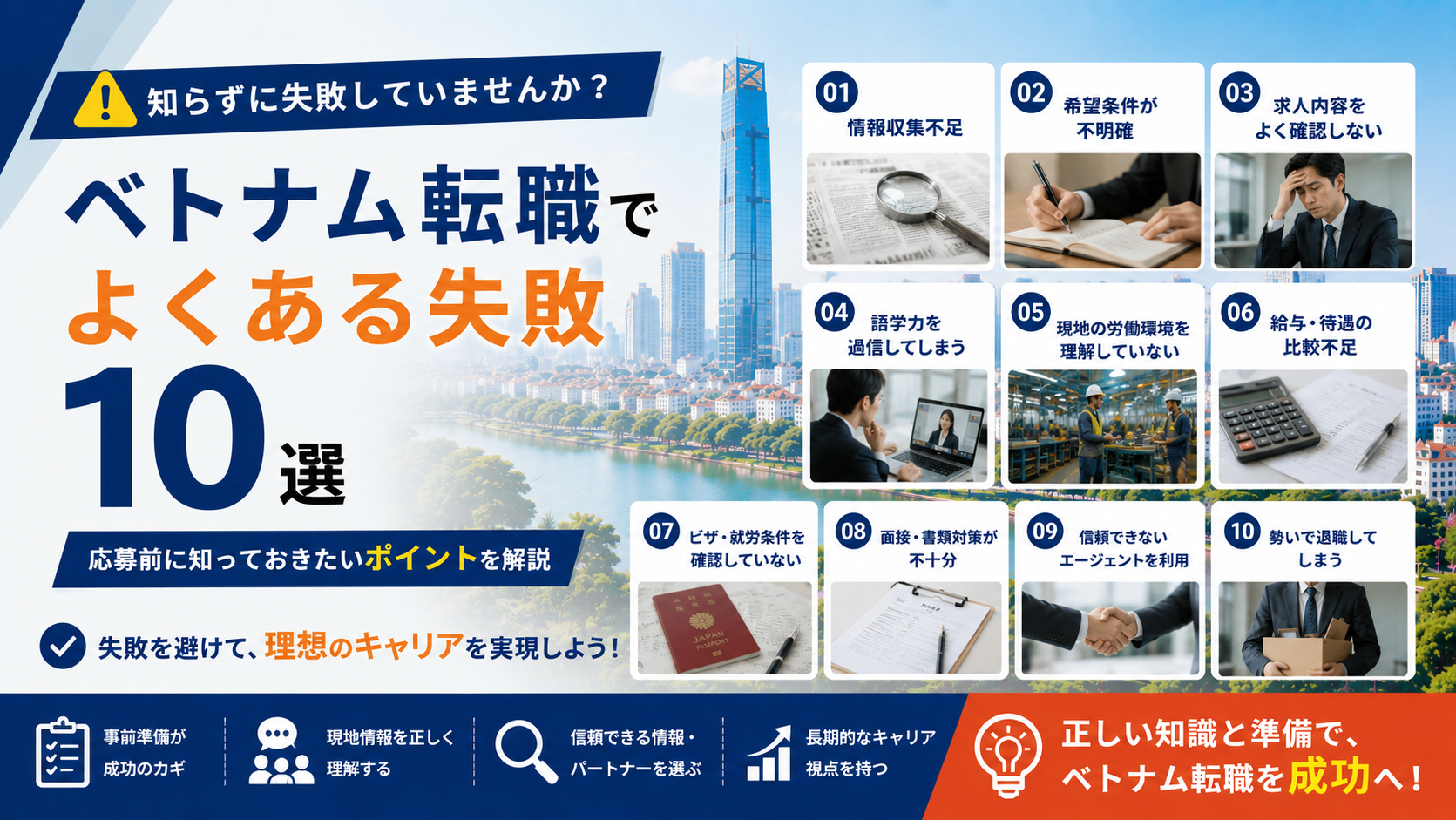 ベトナム転職でよくある失敗10選｜応募前に知っておきたいポイントを解説