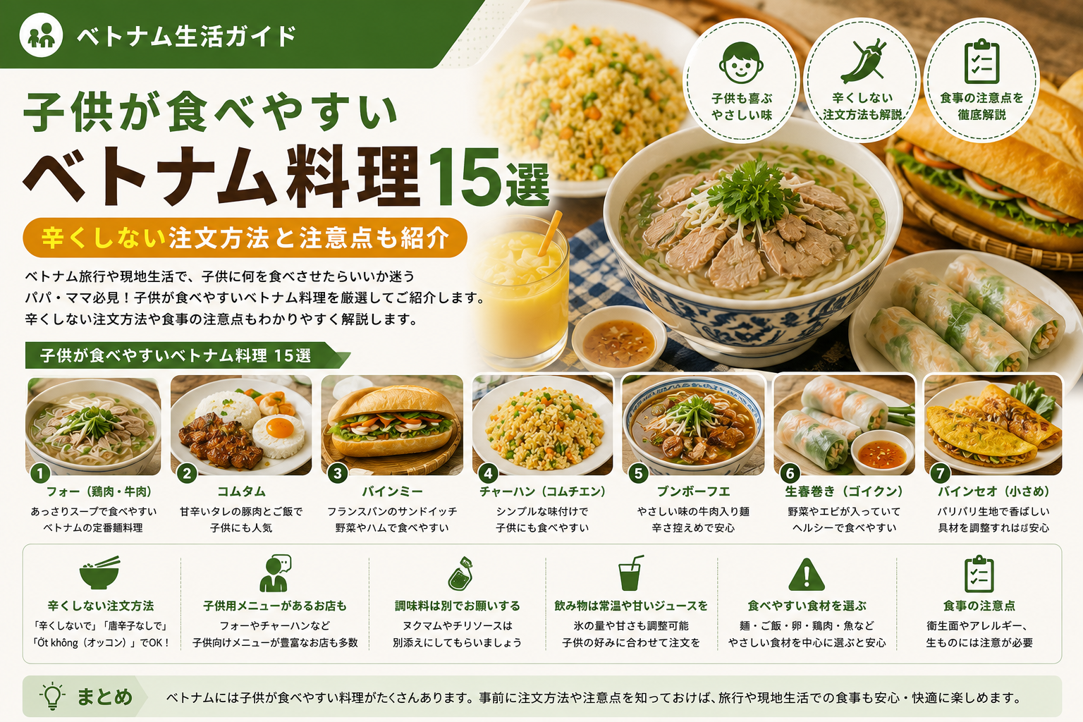 子供が食べやすいベトナム料理15選｜辛くしない注文方法と注意点も紹介